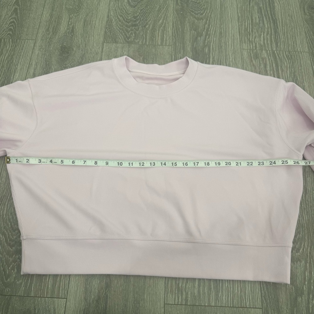 Lululemon Softstreme Perfectly Oversized Cropped Crew Ribbed Relaxed Fit EUC 6 - Picture 7 of 9
